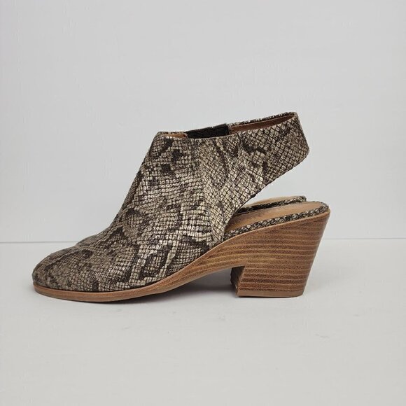 Gentle Souls Harlie Leather Snake Slingback Open Heel Bootie 9 - Picture 2 of 8